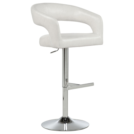 Travia Faux Leather Upholstered Adjustable Bar Stool Ivory