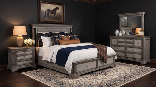 Cresswell 4-piece California King Storage Bedroom Set Weathered Taupe