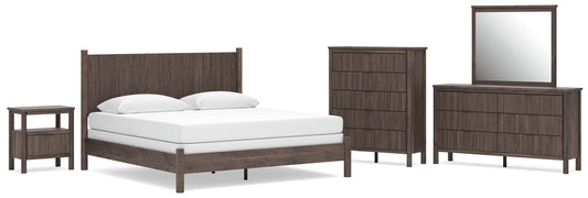 Cadmori King Panel Bed, Dresser, Mirror, Chest and Nightstand