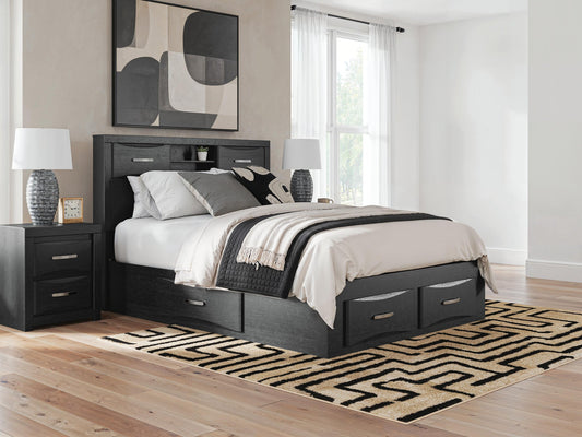 Stabotta Queen Bookcase Bed with Storage