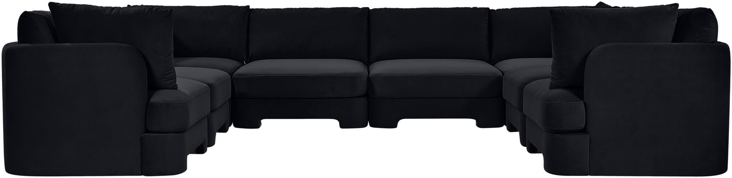 Hammond - Velvet Performance Fabric Upholstered 8 Piece U-Shaped Sectional