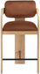 Cedra - Velvet Performance Fabric Upholstered Counter Stool - Cognac