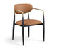 Ronda - Vegan Leather Upholstered Dining Arm Chair - Black Legs