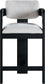 Sacha - Linen Stool With Black Base