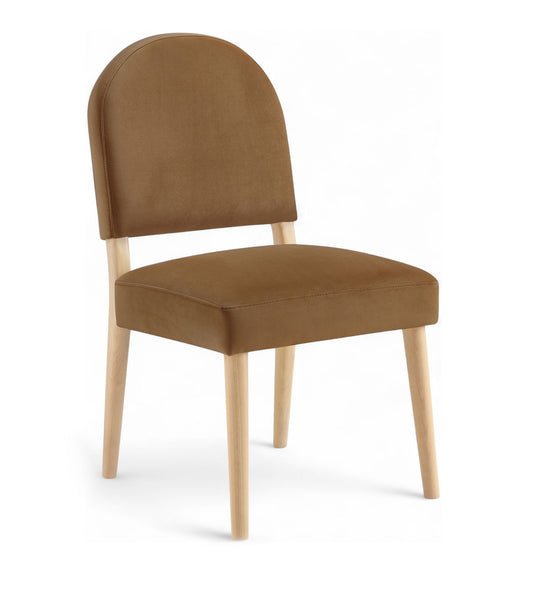Varinelle - Velvet Upholstered Dining Chair (Set of 2) - Saddle