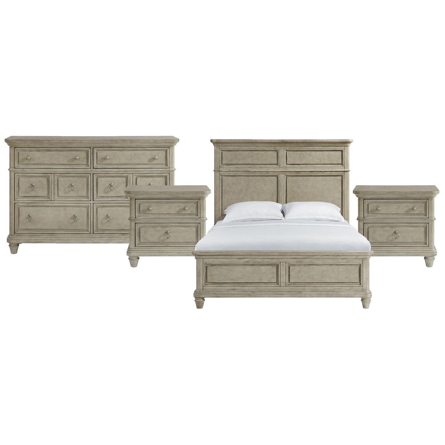 Whit-Ash - Panel Bedroom Set With Door Chest