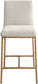 Reeves - Chenille Fabric Upholstered Counter Stool (Set of 2) - Gold Base