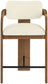Cedra - Velvet Performance Fabric Upholstered Counter Stool - Brown Frame