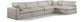 Comfy - 5 Piece Linen Modular Sectional