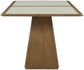 Atrium - Glass Top And Wood Base Dining Table