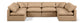 Indulge - Faux Leather 6 Piece Modular U-Shaped Sectional - Tan