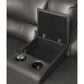 Saul - Power Motion Sectional Sofa - Gray Leather-Aire