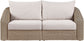 Seacrest - Olefin Water Resistant Fabric And Wicker 2 Piece Outdoor Patio Modular Loveseat