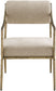 Bastille - Upholstered Dining Arm Chair (Set of 2) - Brass Frame
