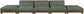 Turin - Chenille Fabric Upholstered Modular Sectional - Green