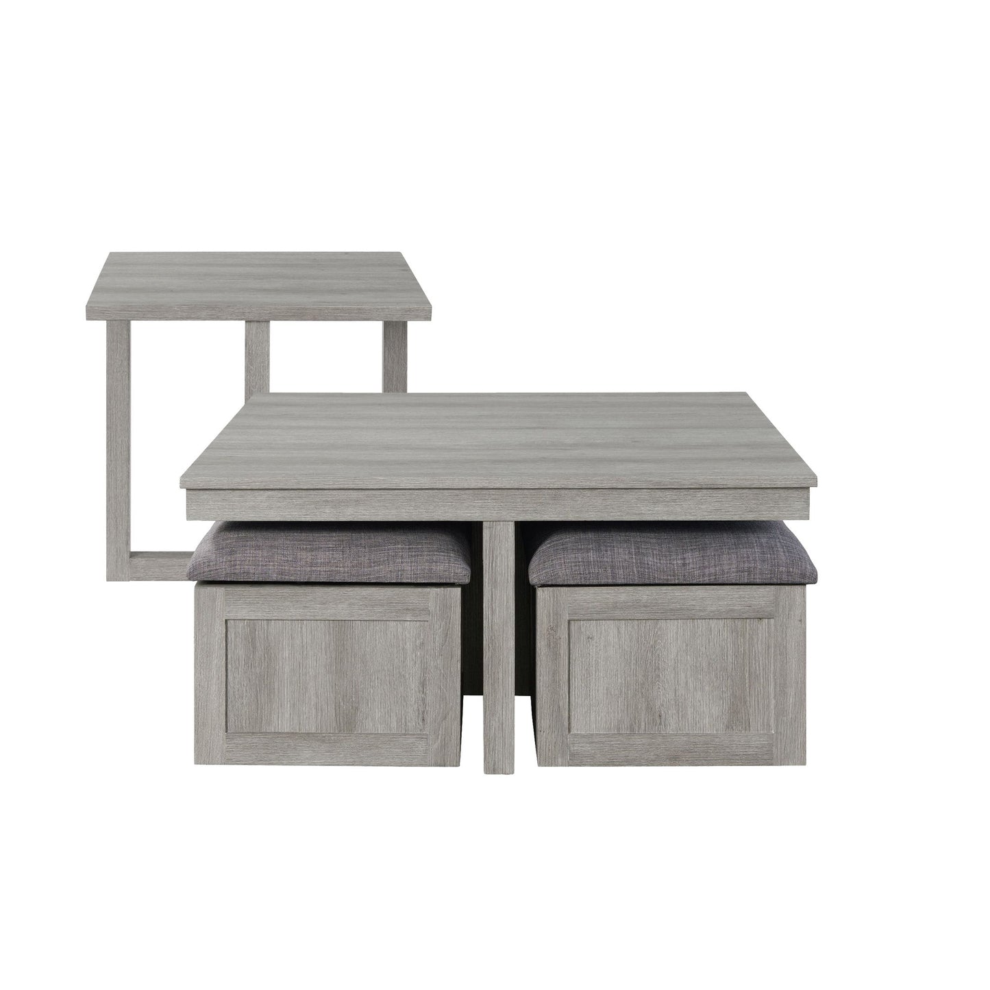 Uster - 2 Piece Occasional Set (Coffee Table And End Table) - Light Gray
