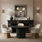 Marlowe - Linen Textured Fabric Upholstered Swivel Dining Arm Chair - Stained Natural