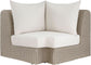 Seacrest - Olefin Water Resistant Fabric And Wicker Outdoor Patio Corner Chair