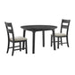 Garcia - 3 Piece Dining Set (Round Drop Leaf Table And 2 Chairs) - Black