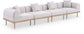 Laguna - 4 Piece Resilient Water Resistant Fabric 142" Upholstered Outdoor Patio Modular Sofa