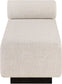 Zephyr - Linen Textured Fabric Upholstered Chaise - Painted Black Base