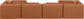 Cube - 6 Piece Modular Double Chaise Sectional - Cognac