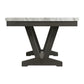 Everdeen - Dining Table With White Faux Marble Top - Charcoal