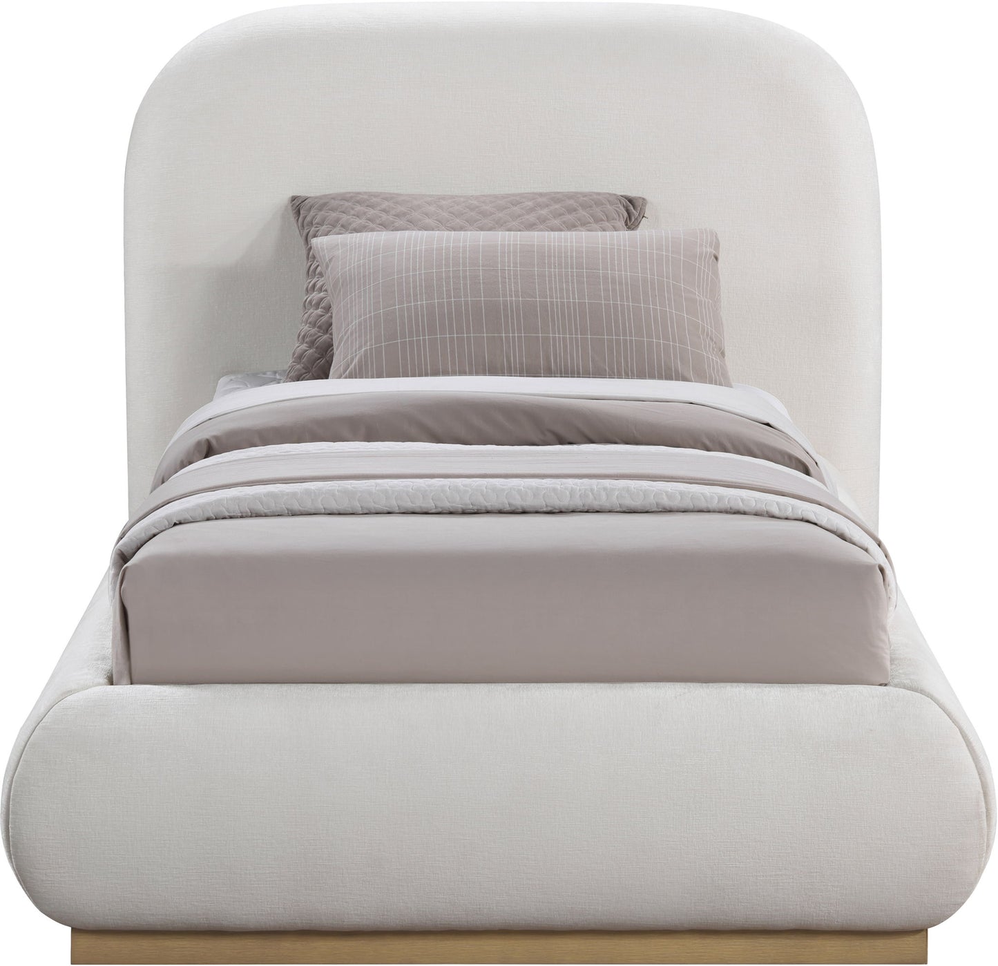 Vaughn - Chenille Bed With Natural Base