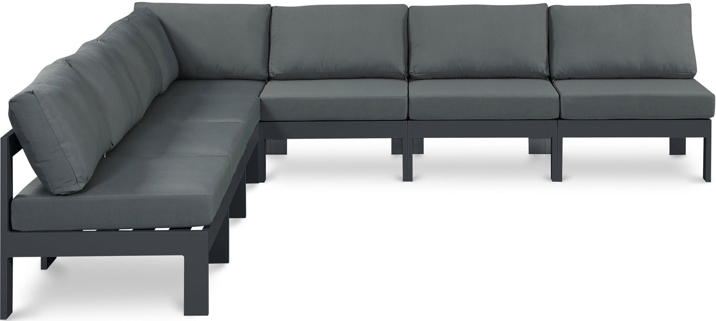 Nizuc - Outdoor Patio 7 Piece Modular Sectional With Gray Frame