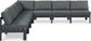 Nizuc - Outdoor Patio 7 Piece Modular Sectional With Gray Frame
