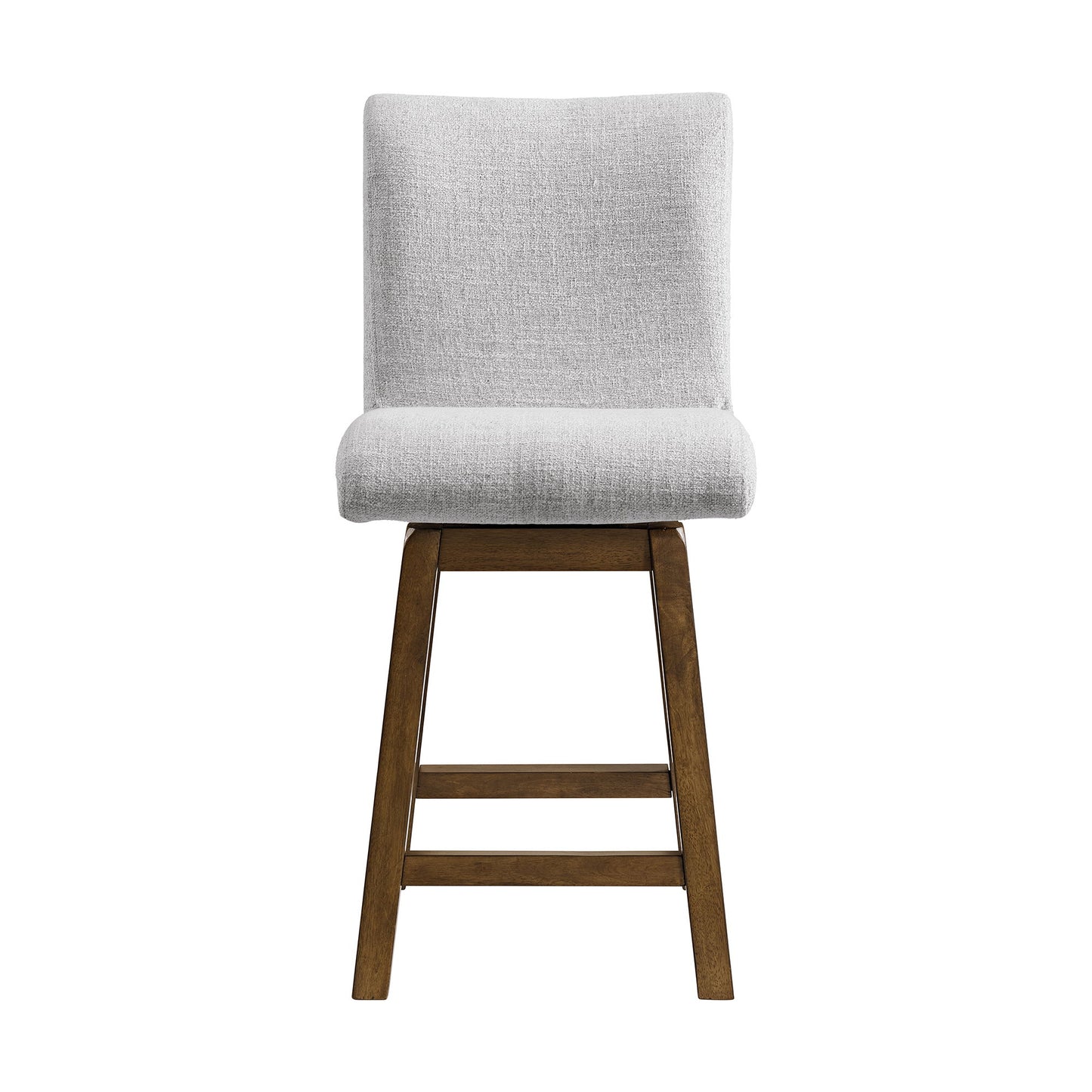 Carmela - Swivel Counter Chair (Set of 2) - Brown / Light Gray Linen
