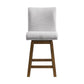 Carmela - Swivel Counter Chair (Set of 2) - Brown / Light Gray Linen