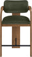 Cedra - Velvet Performance Fabric Upholstered Counter Stool - Brown Frame