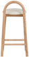 Calvin - Faux Leather Stool - Light Brown Legs