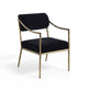 Bastille - Upholstered Dining Arm Chair (Set of 2) - Brass Frame