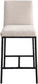 Reeves - Chenille Fabric Upholstered Counter Stool (Set of 2) - Black Base
