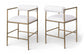 Axis - Linen Textured Cream Fabric Upholstered Counter Stool (Set of 2)
