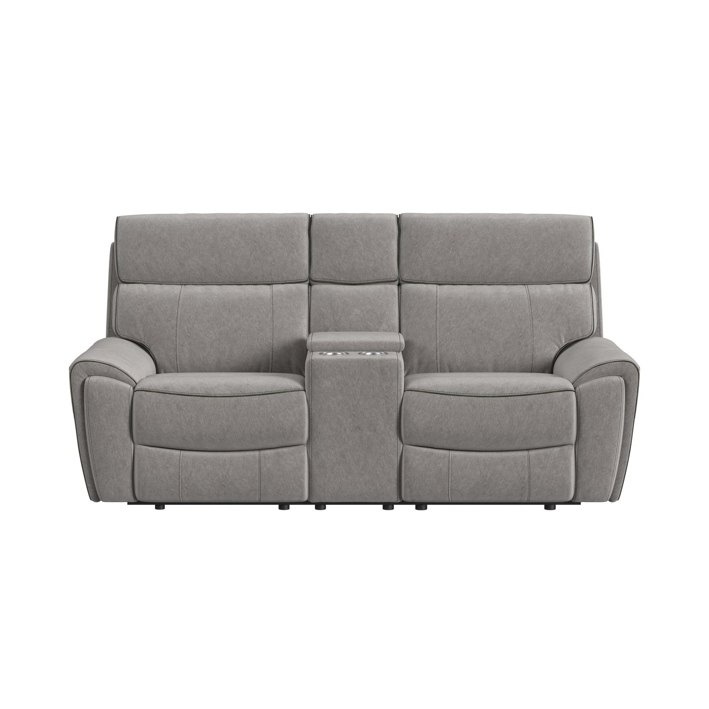 Jackpot - P1 Loveseat With Console - Explore Light Gray