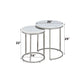Zaidee - Nesting Table Set - Marble Top & Nickel