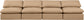 Indulge - Faux Leather 4 Piece Modular Armless Sofa - Tan