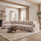 Hammond - Velvet Performance Fabric Upholstered 5 Piece L-Shaped Sectional