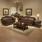 Anondale - Ottoman - Espresso Top Grain Leather Match & Cherry