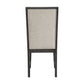 Axel - 5 Piece Standard Height Dining Set (Round Table And Four Fabric Chairs) - Espresso / Light Gray
