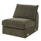 Leighton - Modular Armless Chair With 1 Pillow - Green Chenille