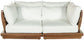 Mirella - 2 Piece Water Resistant Fabric 76" Upholstered Outdoor Patio Modular Loveseat