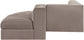 Rummi - Rounded Velvet Performance Fabric Upholstered 5 Piece Modular Sectional
