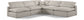 Comfy - 5 Piece Linen Modular Corner Armless Sectional