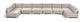 Hammond - Velvet Performance Fabric Upholstered 8 Piece U-Shaped Armless Sectional - Beige