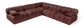 Orin - Velvet Fabric 5 Piece Modular Sectional
