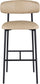 Lupita - Vegan Leather Upholstered Bar Stool With Matte Black Frame (Set of 2)